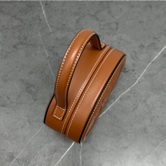 CE Oval Minaudiere Cuir Triomphe Brown For Women 6in/11.5Amelia198613DU6.04LU