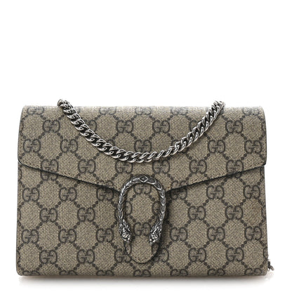 Amelia GG Supreme Monogram Mini Dionysus Chain Wallet Beige Black