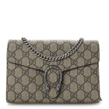 Amelia GG Supreme Monogram Mini Dionysus Chain Wallet Beige Black