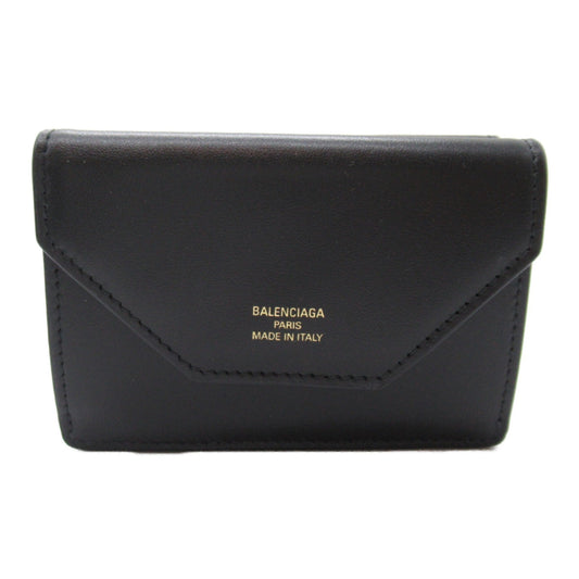 Blnciaga  Leather Middle Wallet (Tri-Fold)