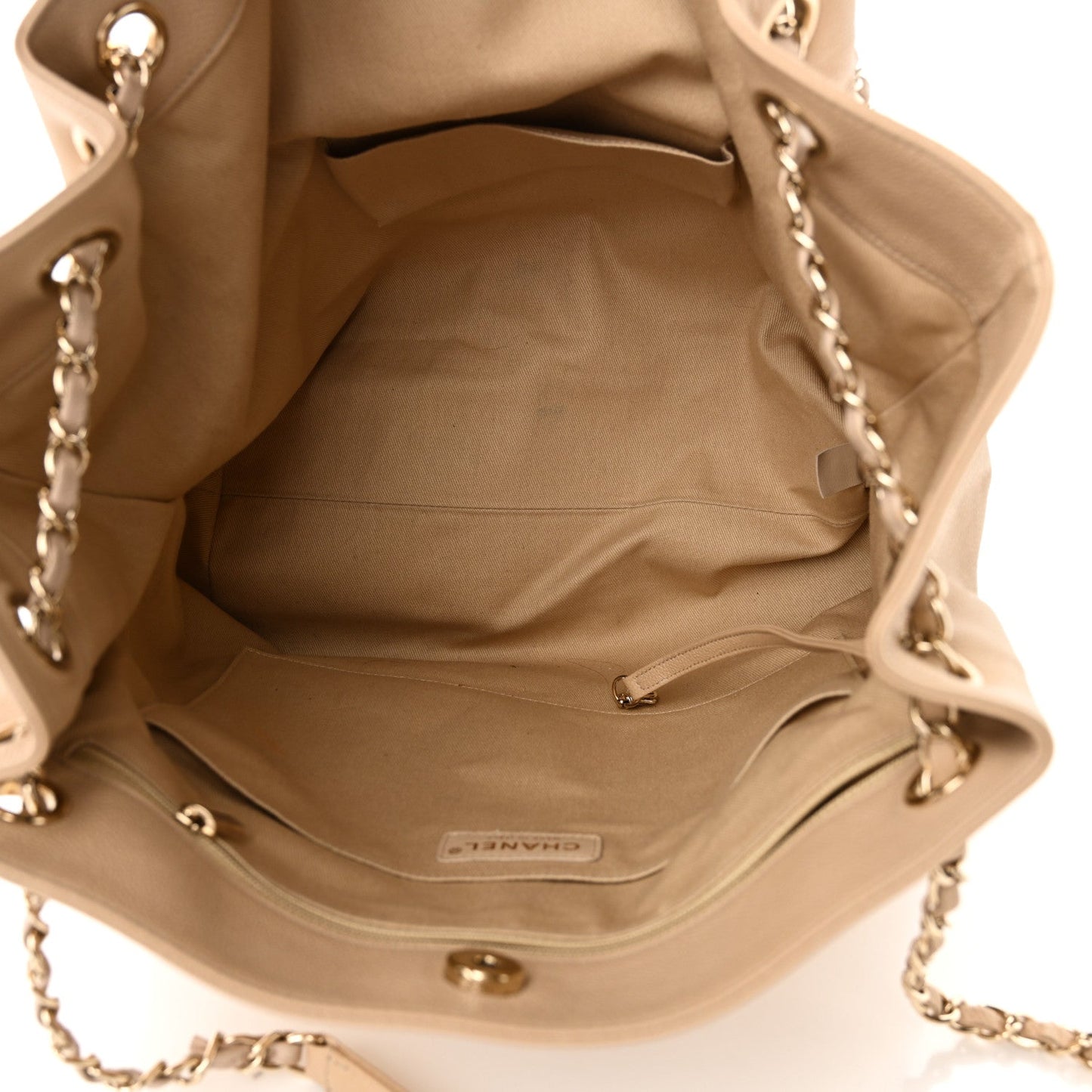 Amelia Caviar Stitched Shopping Tote Beige