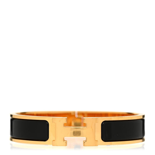 Amelia Enamel Narrow Clic Clac H Bracelet PM Black