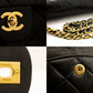CHANEL 2.55 Double Flap Medium Chain Shoulder Bag Black Lambskin