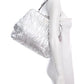 Prada Silver Leather Top Handle Handbag