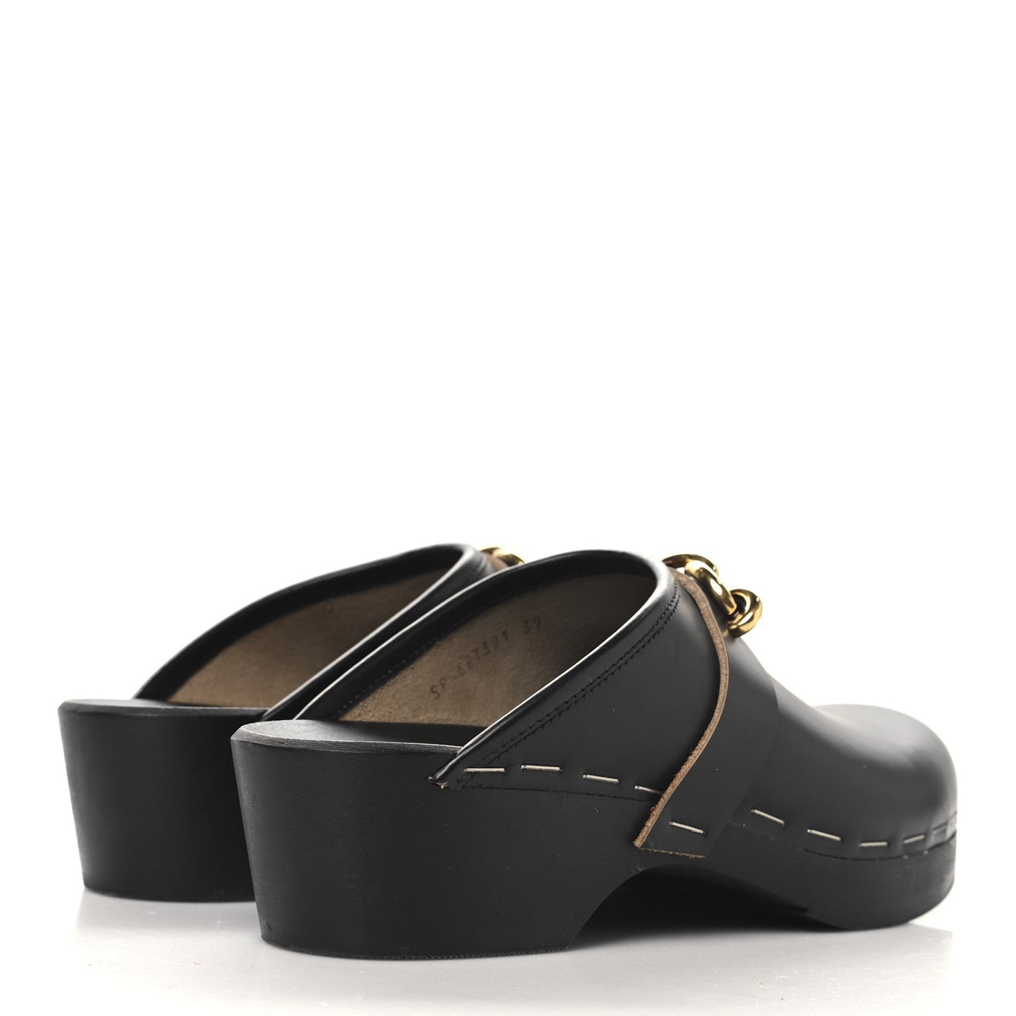Saint Laurent Smooth Calfskin Le Maillon Clogs 39 Black