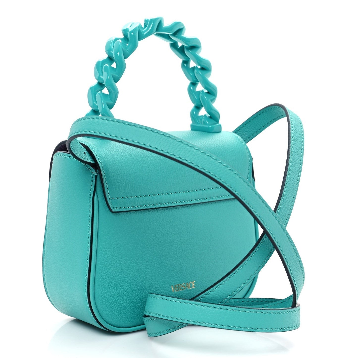 Versace Calfskin Mini La Medusa Bag Turquoise