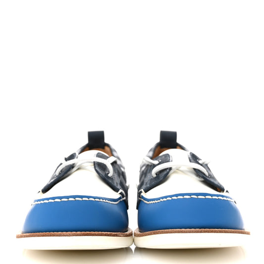 Louis Vuitton Mat Calfskin Mens Rubber America's Cup Marine Boat Shoe Pacific Blue