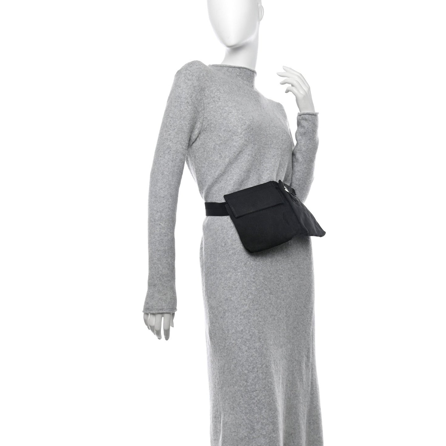 Amelia GG Monogram Double Pocket Belt Bag Black