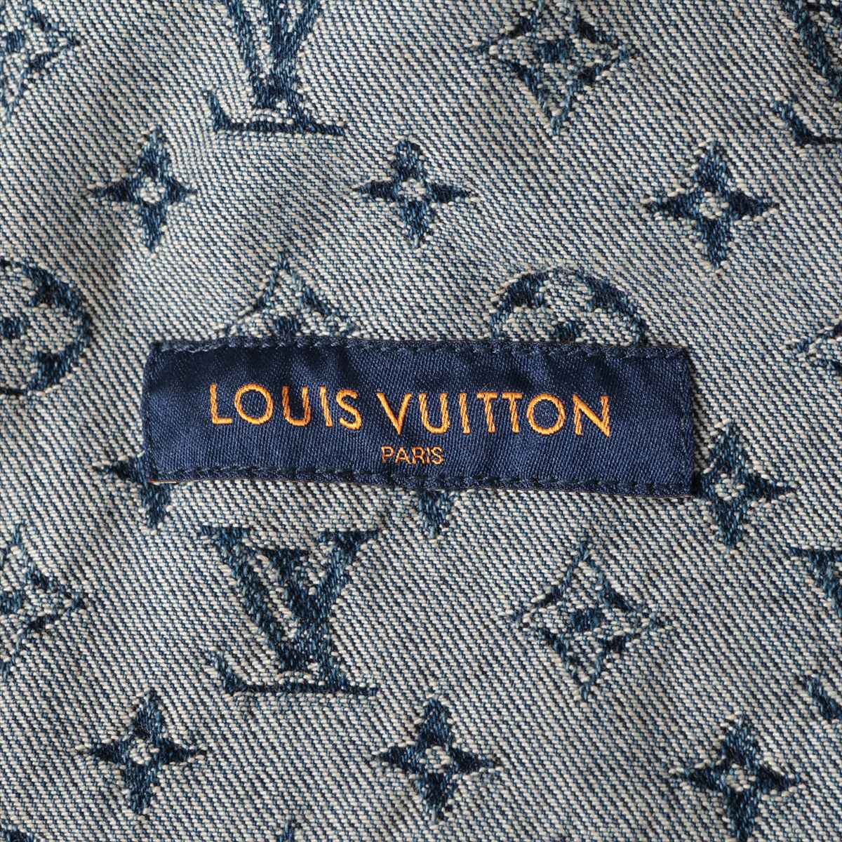Louis Vuitton x NIGO Cotton Denim Jacket 46  Navy HJA10WUZC Giant Damier Waves Monogram