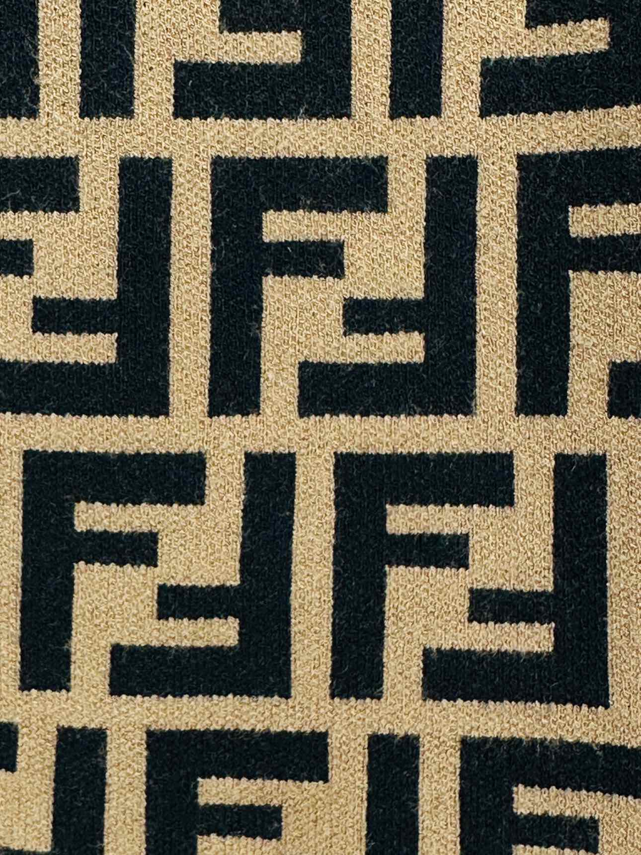 FENDI Beige & Black FF Motif Size Small Short Dress