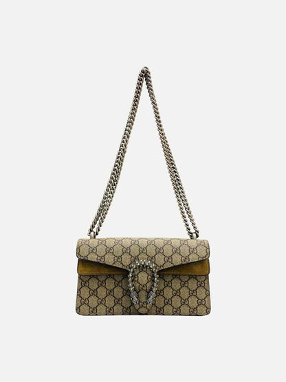 GUCCI Dionysus Beige GG Embossed Shoulder Bag