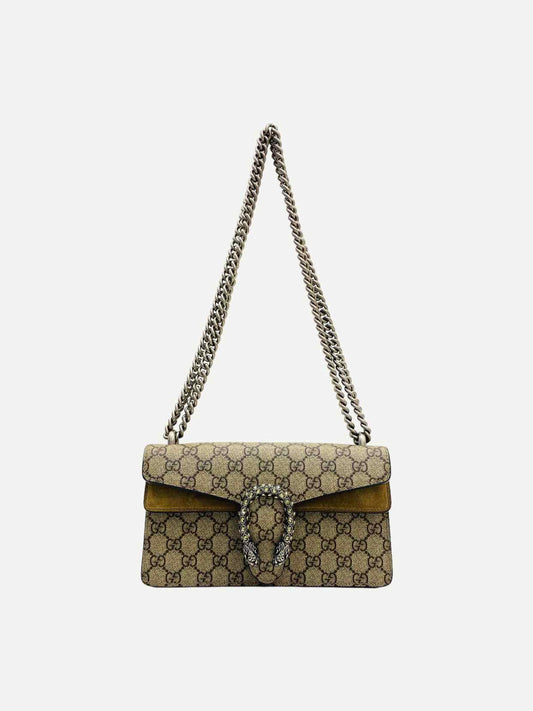 GUCCI Dionysus Beige GG Embossed Shoulder Bag