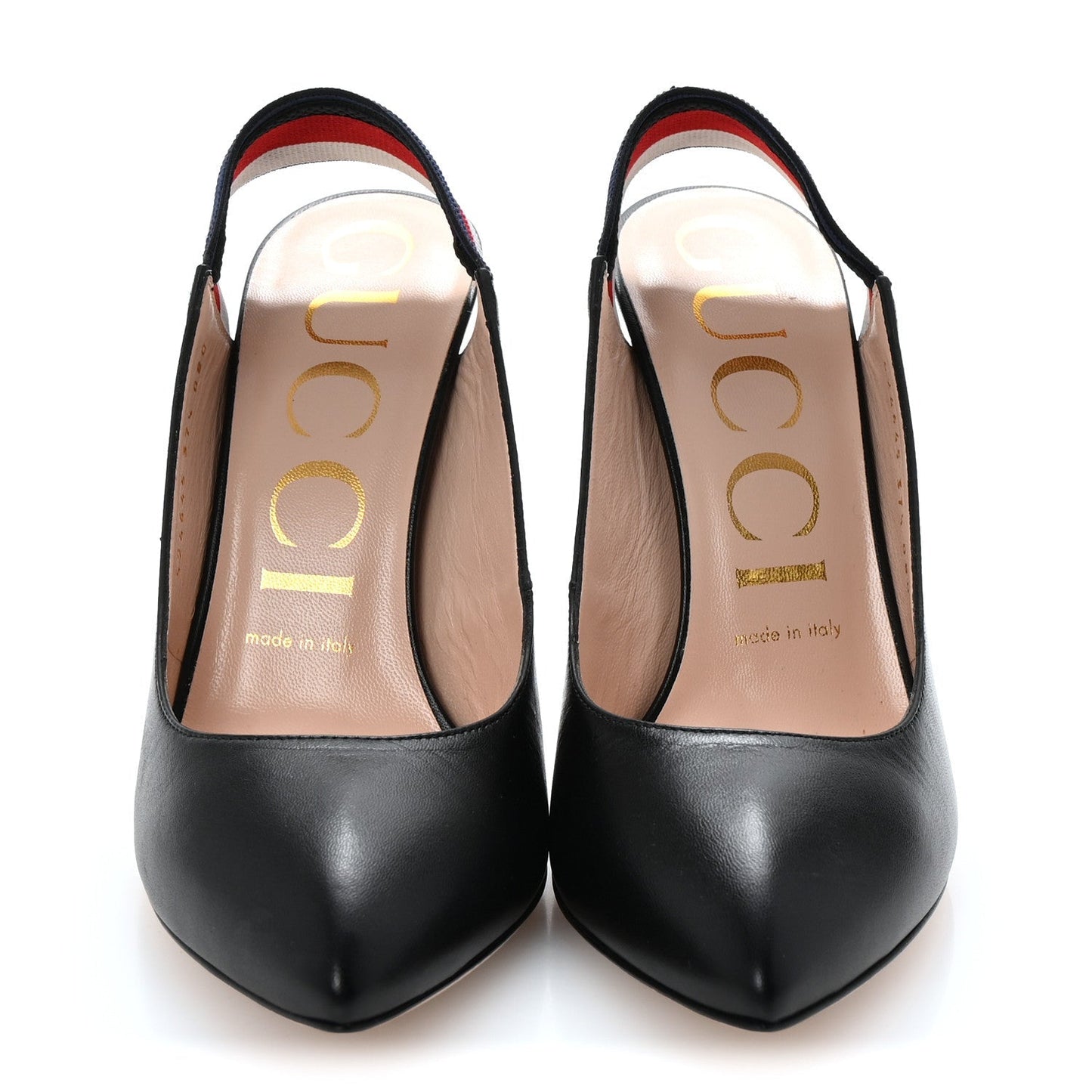Amelia Malaga Kid Web Sylvie High Heel Slingback Pumps 37.5 Black