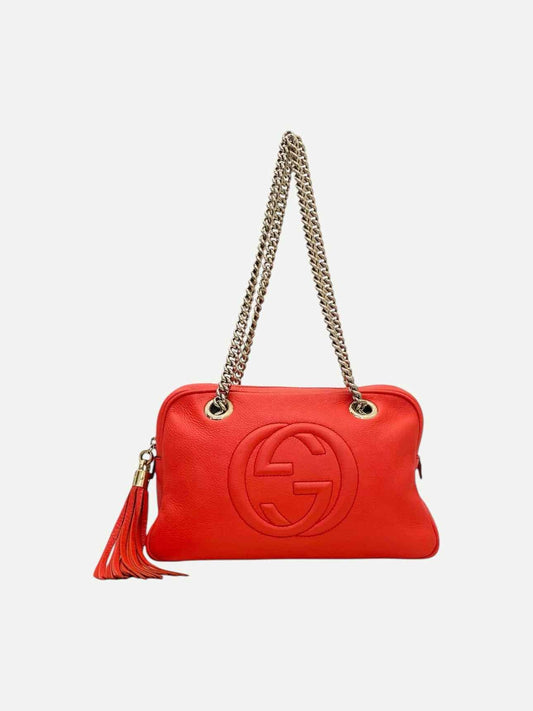 GUCCI Soho Chain Zip Red Shoulder Bag