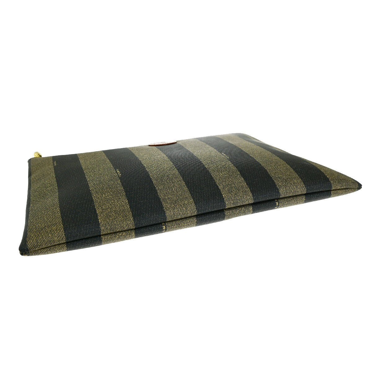 Fendi Pequin  Canvas Clutch Bag