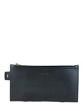 Saint Laurent Black Leather Zip Pouch