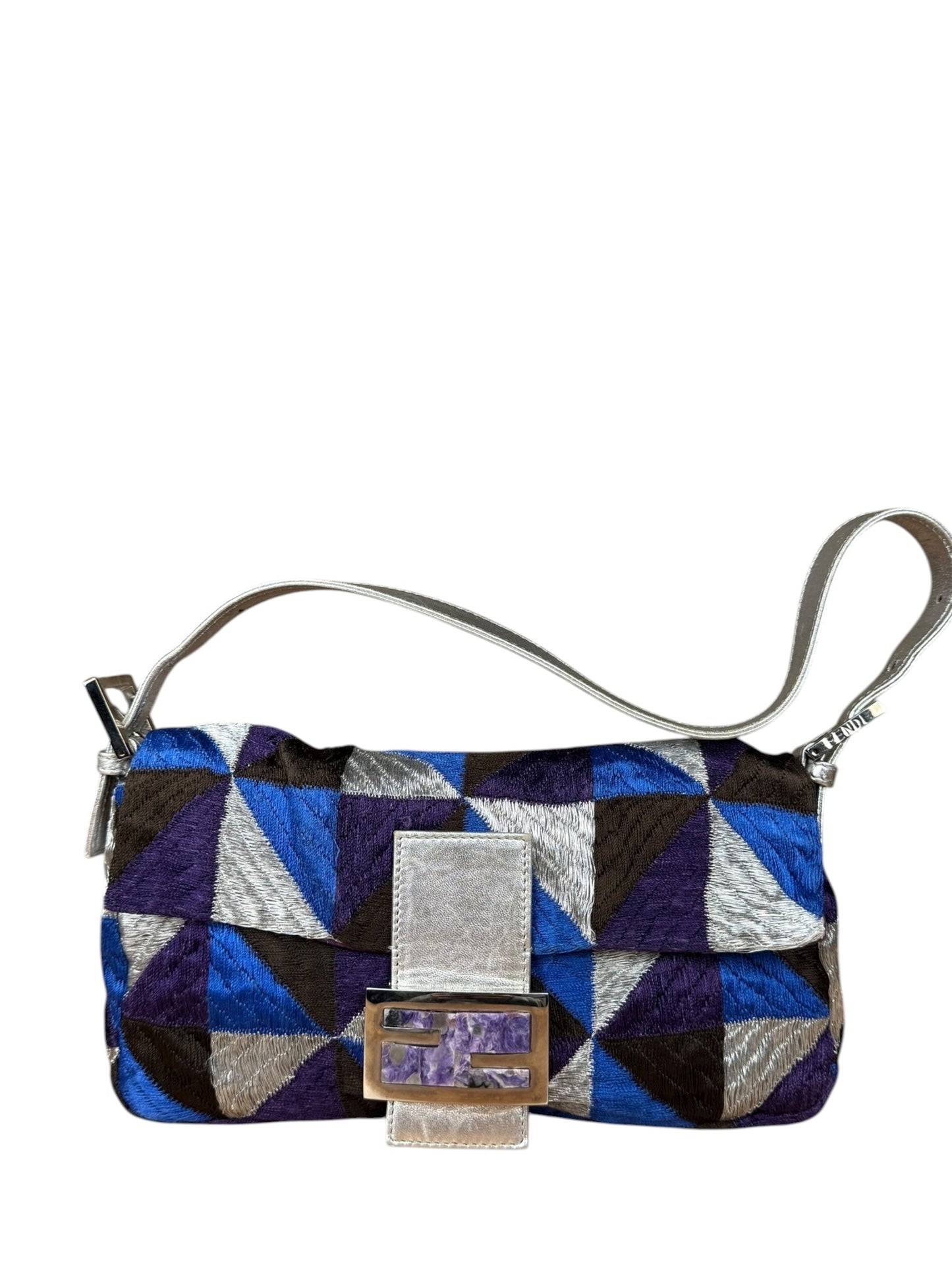 Fendi   Embroidered Patchwork Baguette