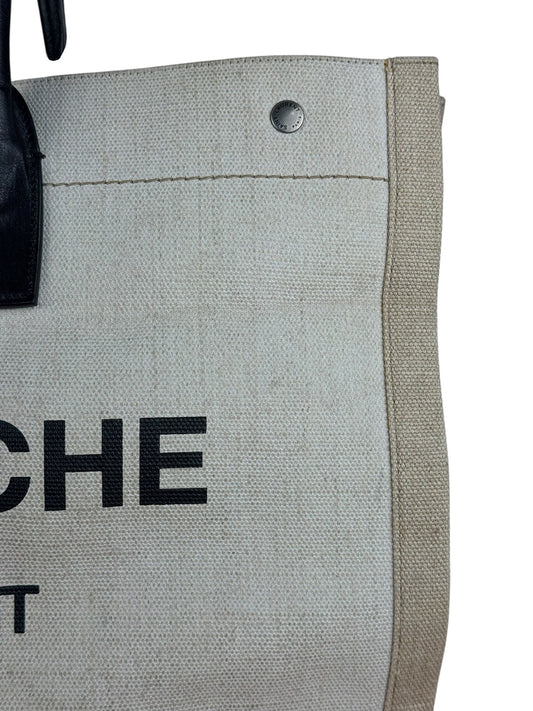 Saint Laurent Beige Canvas Rive Gauche Tote Bag