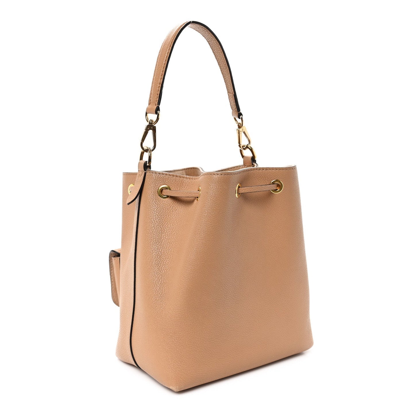 Louis Vuitton Calfskin Lockme Bucket MM Arizona Beige