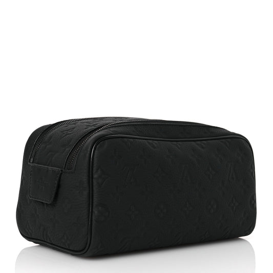 Louis Vuitton Taurillon Monogram Dopp Kit Toilet Pouch Black
