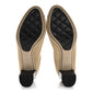Amelia Lambskin CC Elastic Stretch Pumps 38 Beige Black