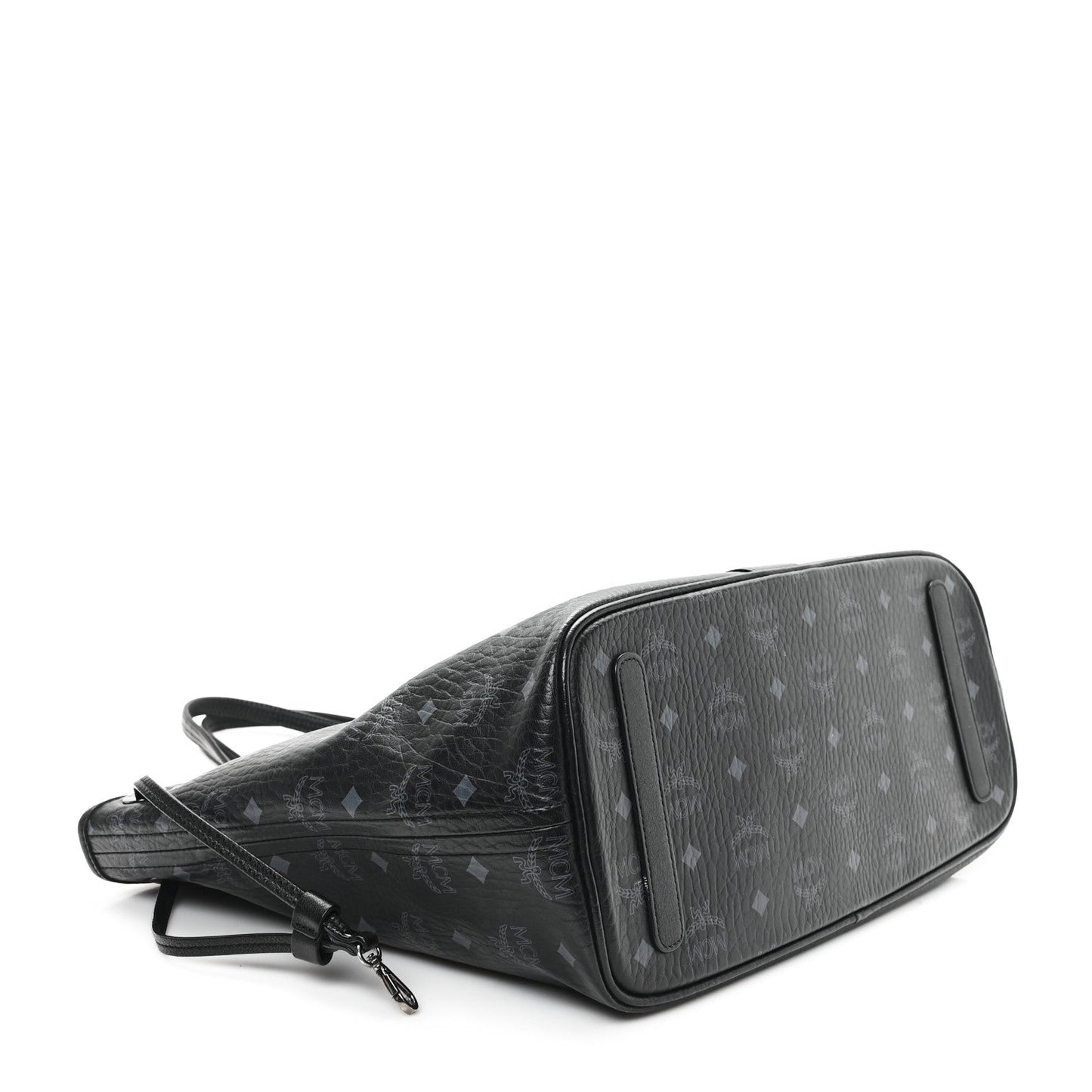jmb        Grained Calfskin Visetos Medium Liz Reversible Shopper Tote Black