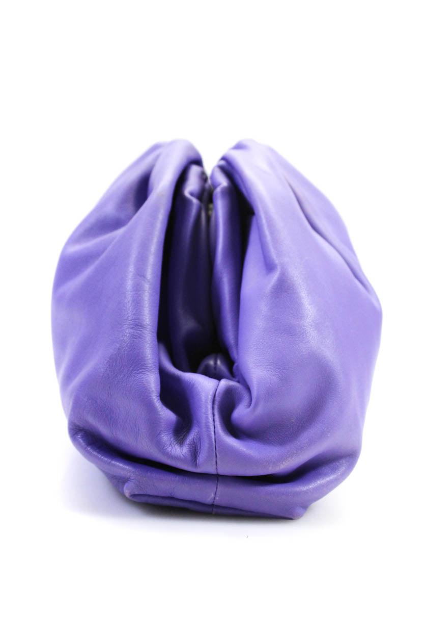Bottega Veneta Womens The Pouch Hinged Clutch Leather Handbag Purple