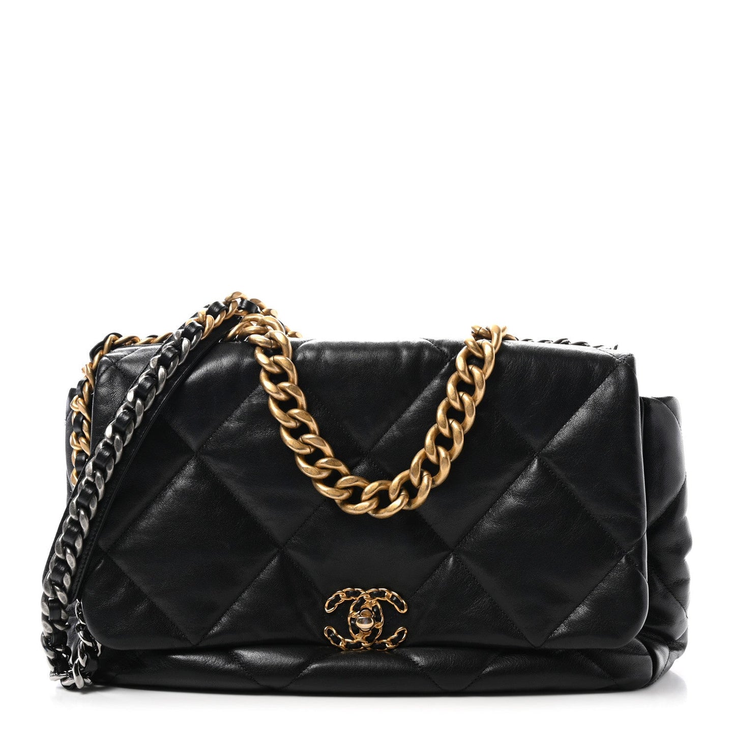 Amelia Lambskin Quilted Maxi 19 Flap Black