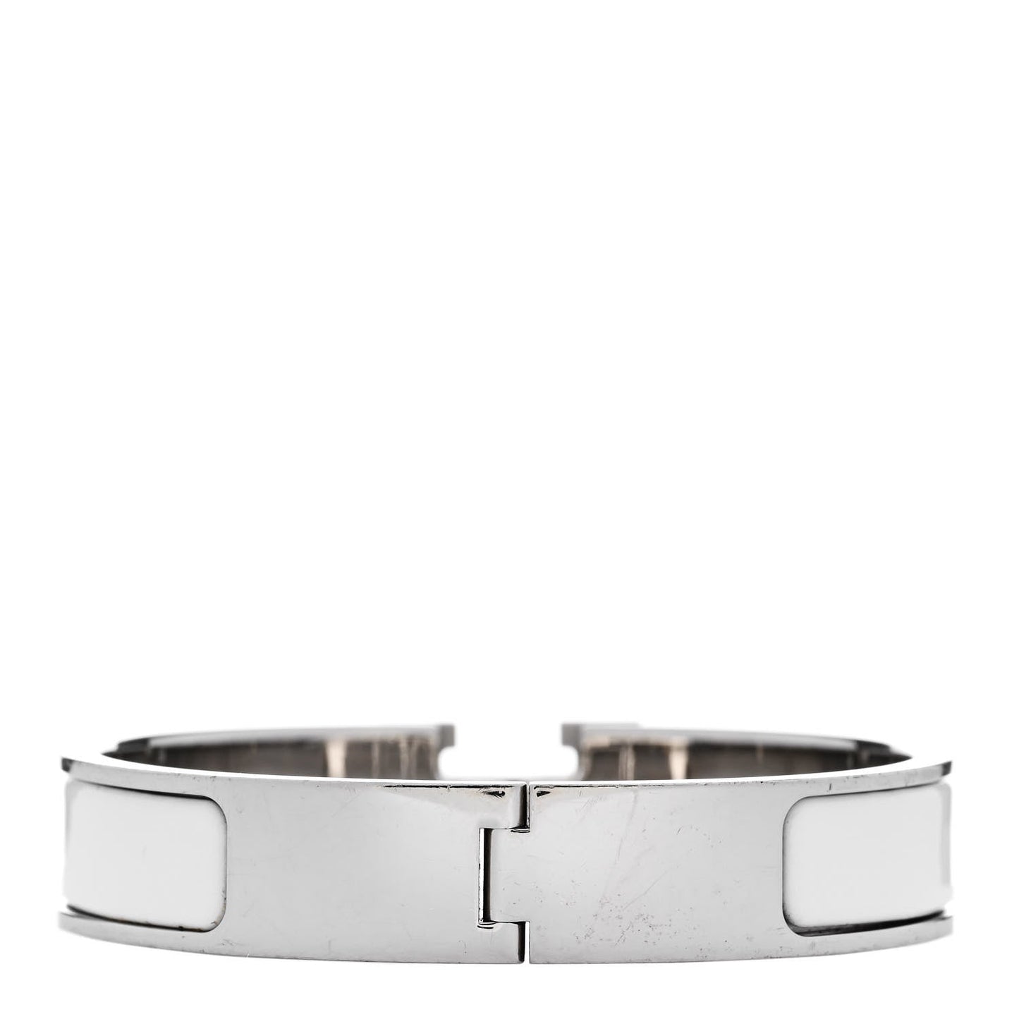 Amelia Enamel Narrow Clic Clac H Bracelet PM White