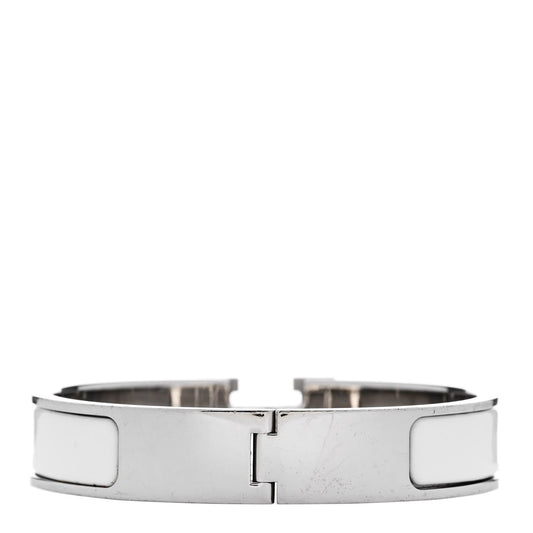 Amelia Enamel Narrow Clic Clac H Bracelet PM White