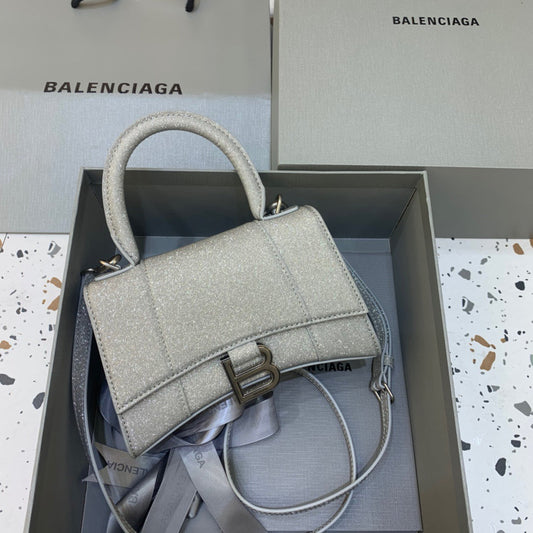 BLN-Ciaga Hourglass XS Handbag In Grey, For Women,  Bags 7.4in/19Amelia5928332102G1501
