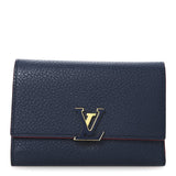 Louis Vuitton Taurillon Capucines Compact Wallet Marine Rouge