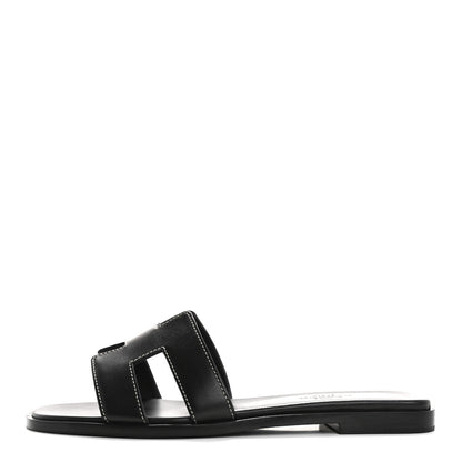 Amelia Box Calfskin Oran Sandals 36.5 Black