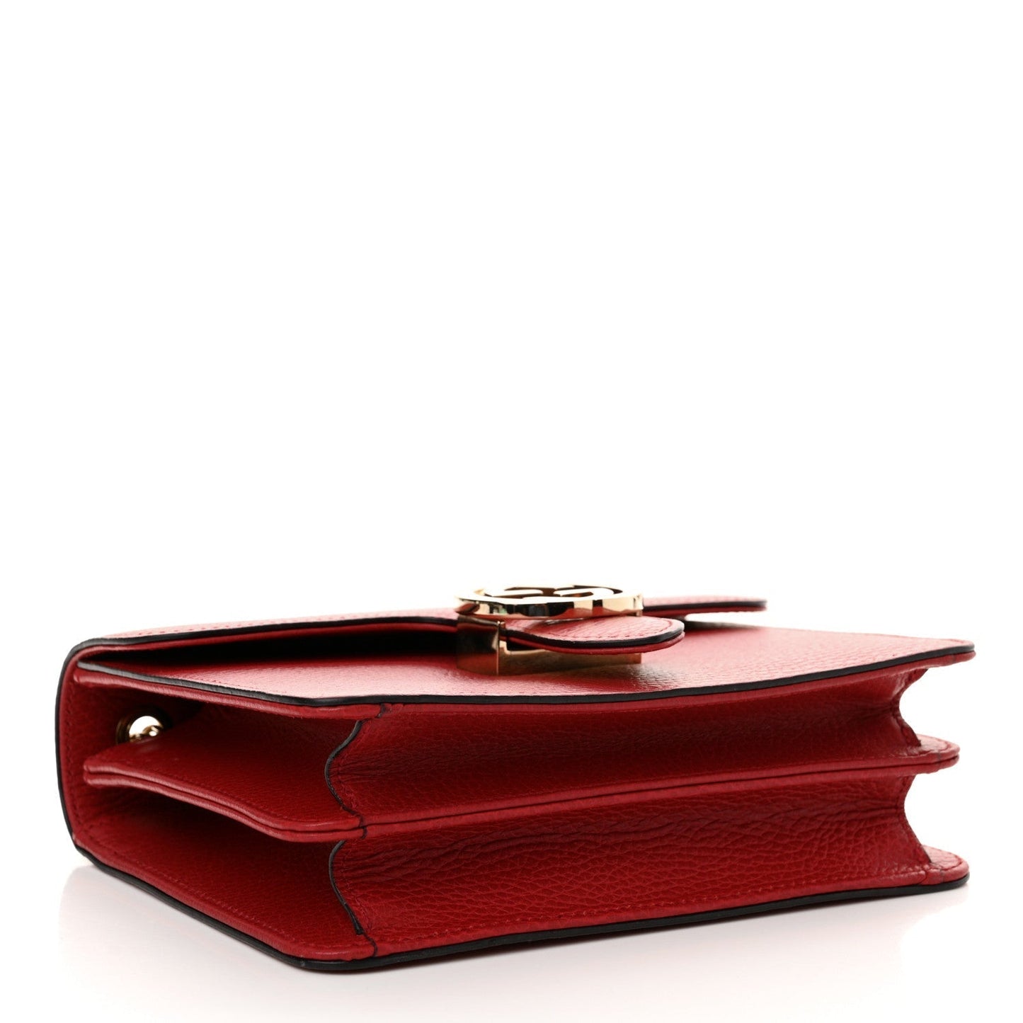 Amelia Dollar Calfskin Small Interlocking G Shoulder Bag Red
