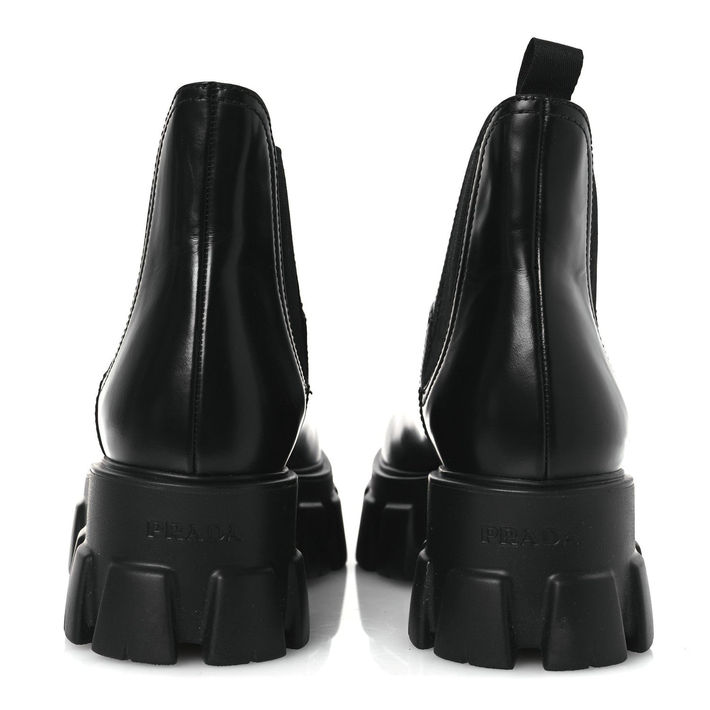 Prada Spazzolato Rois Monolith Chelsea 55mm Ankle Boots 41 Black