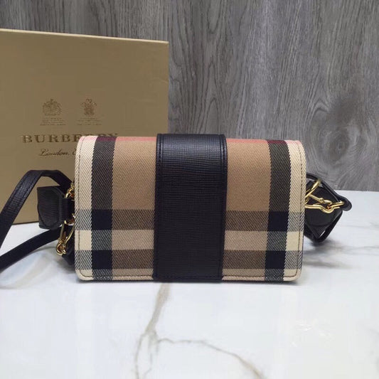 B-Berry - BB  The Small Buckle Bag In House Check Black For Women, Bags 7.5in/19cm