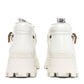 Miu Miu Calfskin Lace Up Ankle Boots 40 White