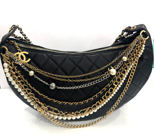 CHANEL PARIS HOBO ALL ABOUT CHAINS BAG