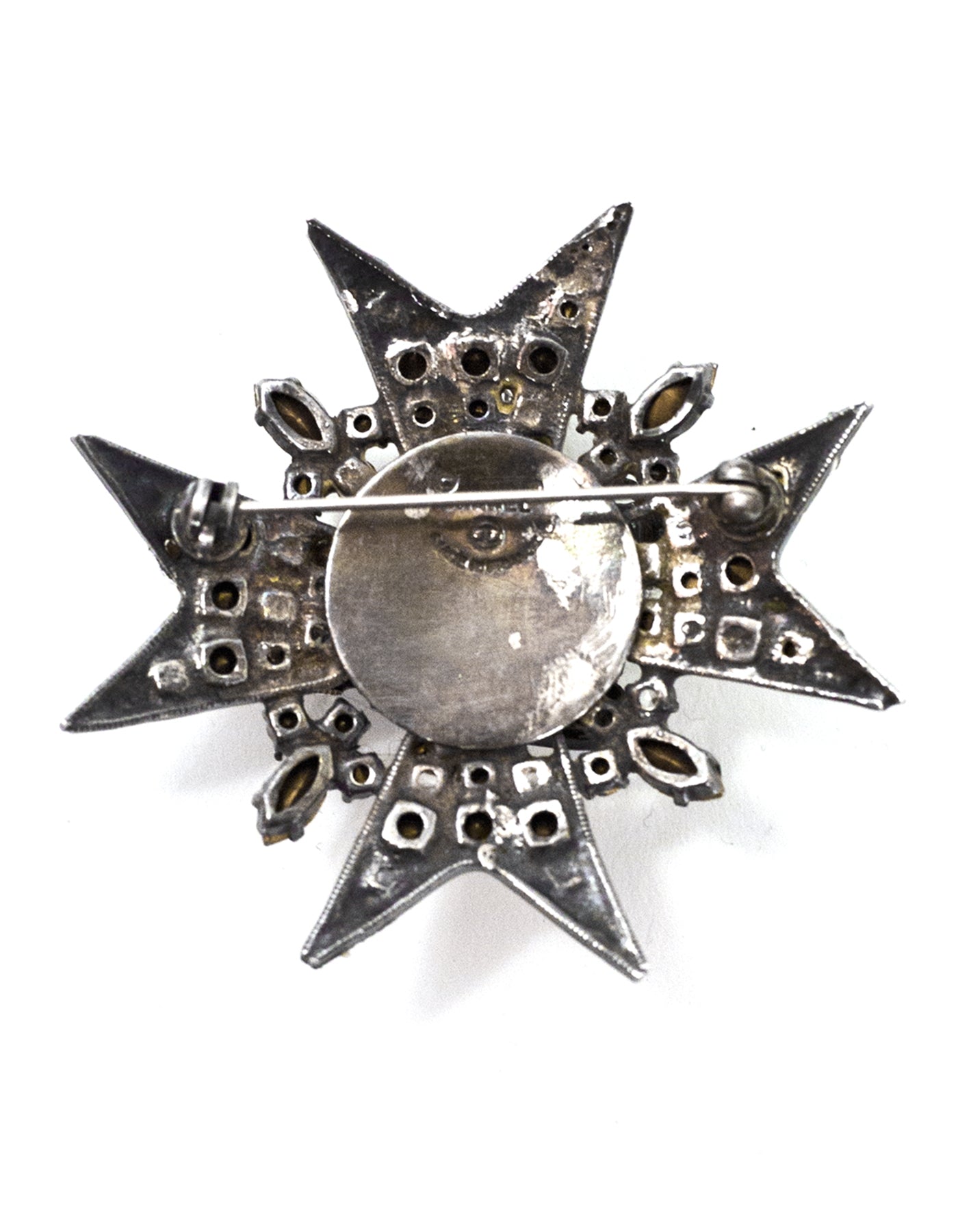 CHANEL   Rhinestone Star & Bird Brooch