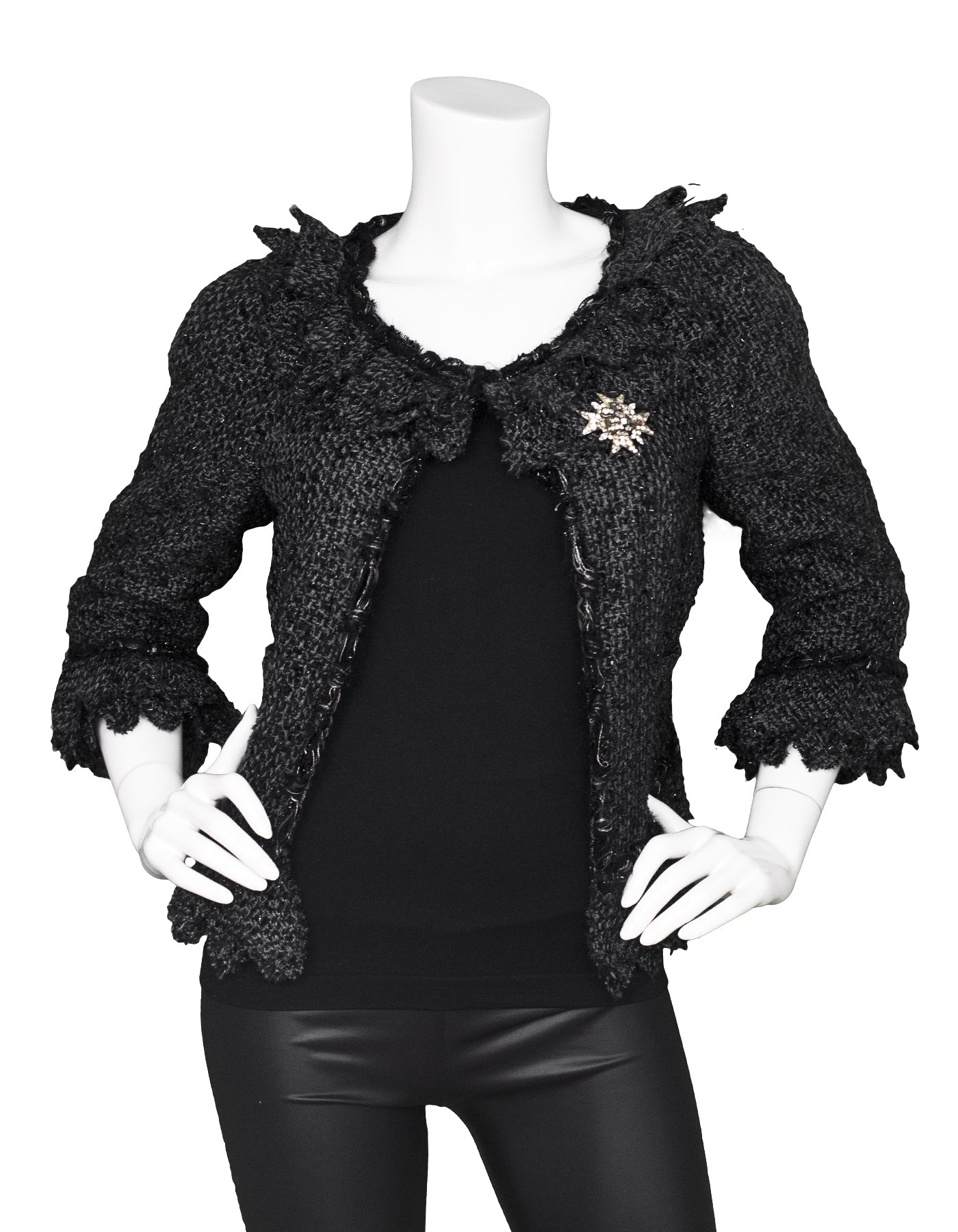 CHANEL   Rhinestone Star & Bird Brooch