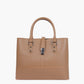Coffee multi-compartment shoulder bag