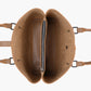 Coffee multi-compartment shoulder bag