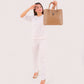 Coffee multi-compartment shoulder bag