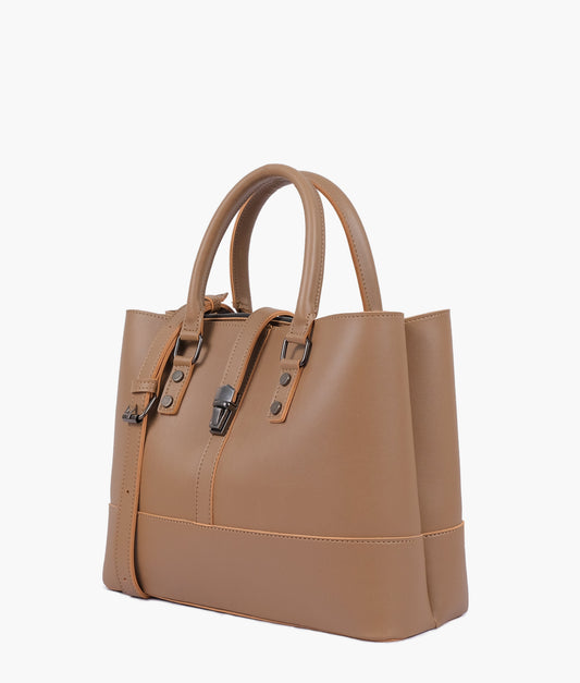 Coffee multi-compartment shoulder bag