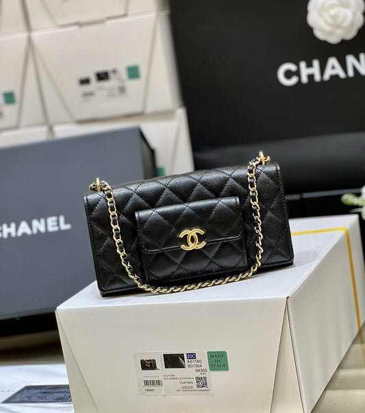 CHL - Small Coin Pocket WOC Shoulder Bag Black For Women Bags 7.9in/20cm