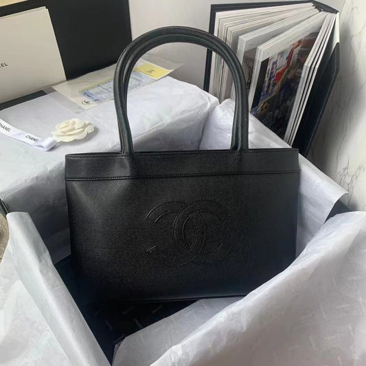 CHL - Vintage CHL - Open Tote Caviar East West Black For Women Bags 14.5in/36.9cm