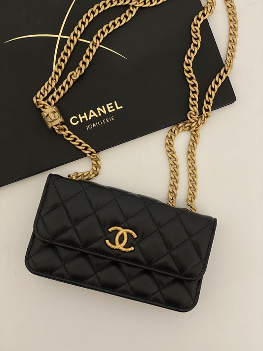 CHL - Wallet With Strap Black For Women Bags 6.7in/17cm