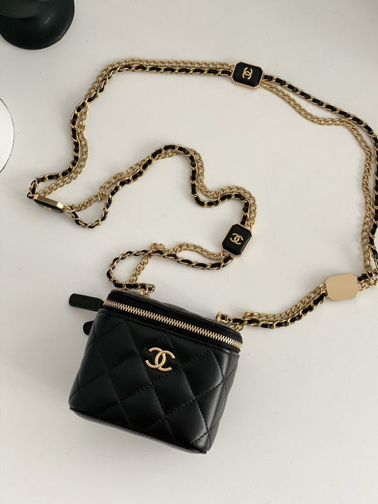 CHL - Small Vanity With Chain Black For Women Bags 4.3in/11cm