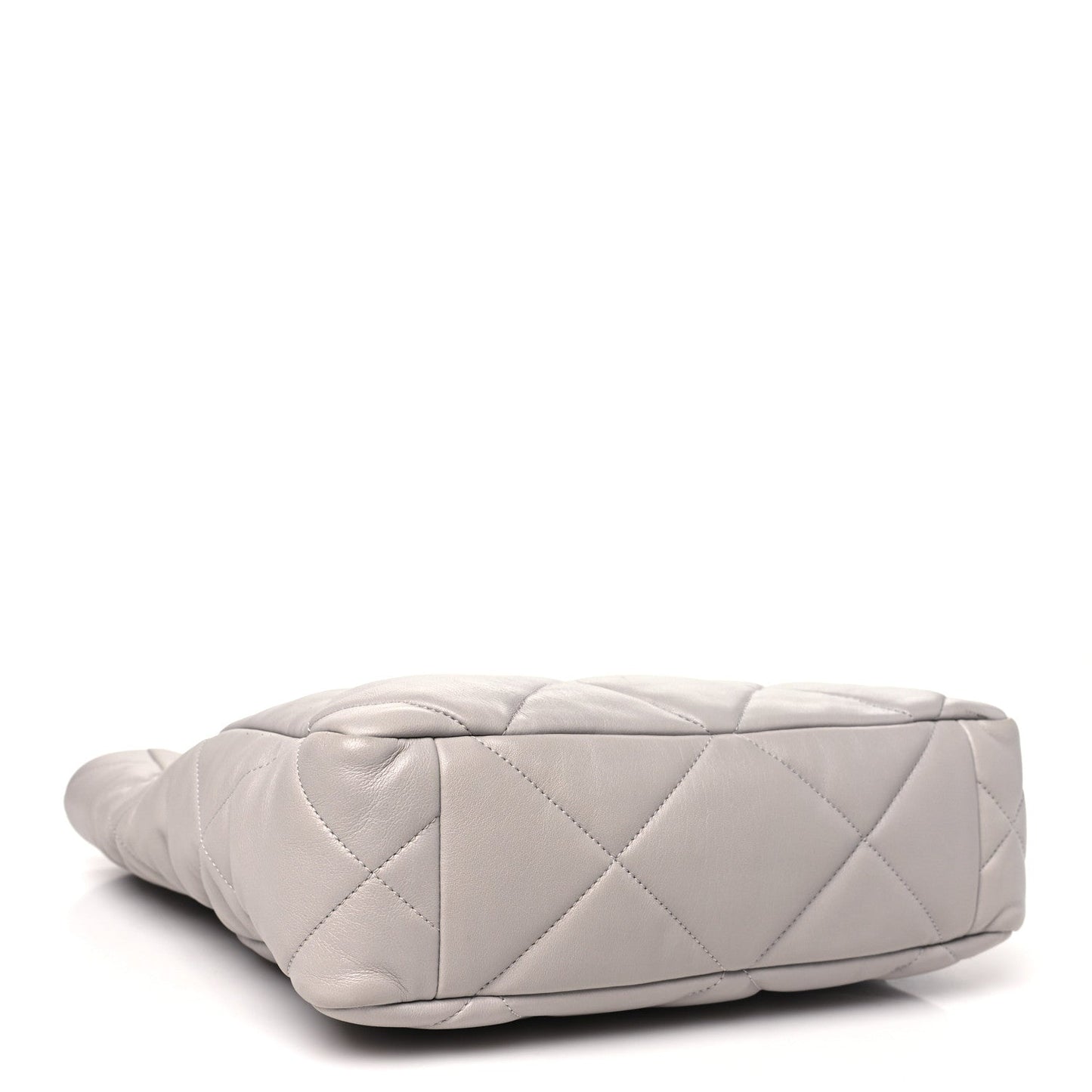 Amelia Lambskin Quilted 19 Shopping Bag Grey