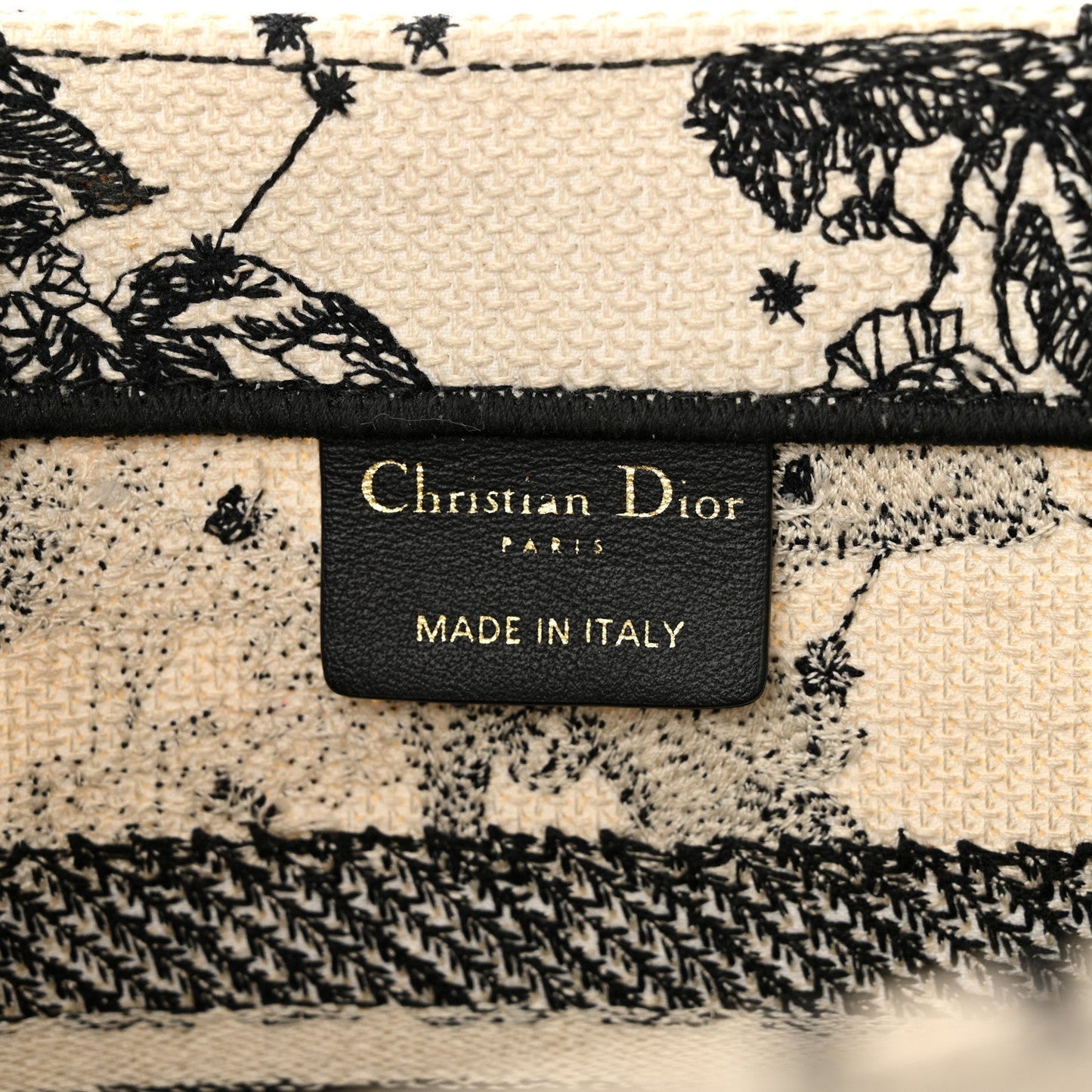 Christian Dior Canvas Embroidered Small Zodiac Toile De Jouy Book Tote Latte